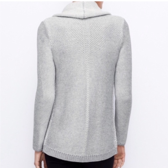 Ann Taylor Open Front Wool Blend Cardigan Gray L - Picture 2 of 9